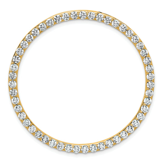 14k Yellow Gold 3 Ct. Lab Grown Diamond VS/SI+ G+ Circle Chain Slide Pendant