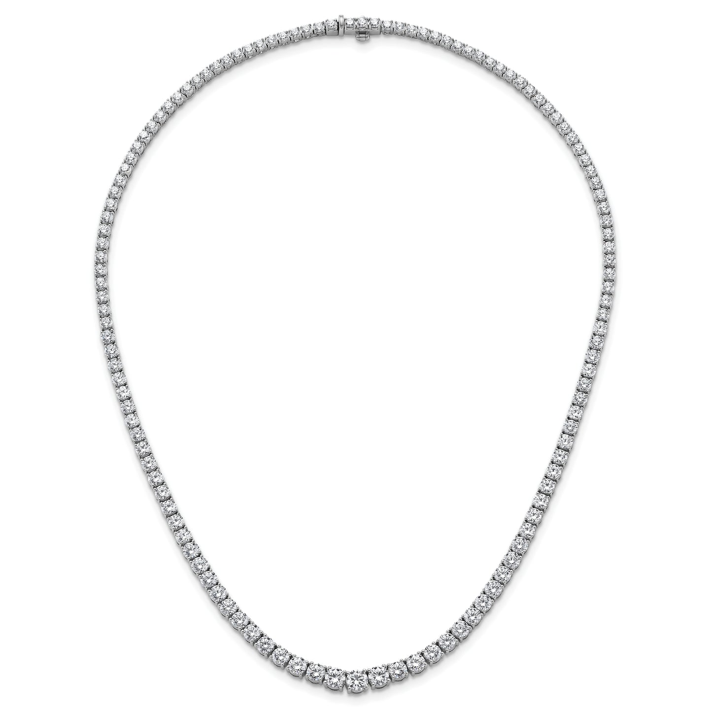 14k White Gold 18 7/8 Ct. Lab Grown Diamond VS/SI+ G+ Round 18 inch Graduated Tennis Necklace