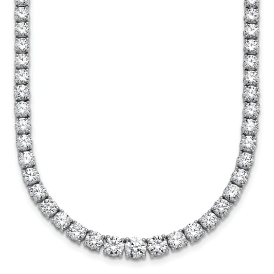 14k White Gold 18 7/8 Ct. Lab Grown Diamond VS/SI+ G+ Round 18 inch Graduated Tennis Necklace