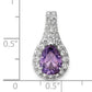 14k White Gold 14KW Lab Grown VS/SI FGH Diamond and Amethyst Pear Pendant