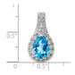 14k White Gold 14KW Lab Grown VS/SI FGH Dia and Blue Topaz Pear Complete Pendant