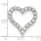 14k White Gold 2 Ct. Lab Grown Diamond VS/SI+ G+ Heart Chain Slide Pendant