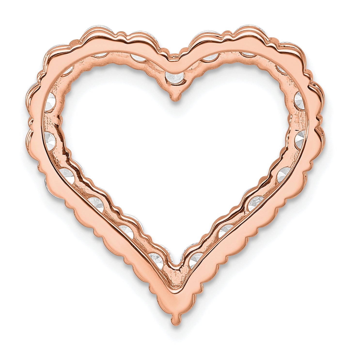 14k Rose Gold 3 Ct. Lab Grown Diamond VS/SI+ G+ Heart Chain Slide Pendant