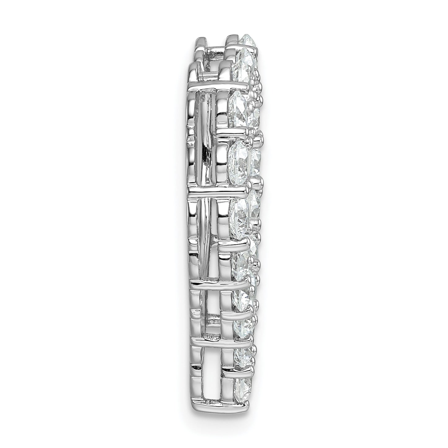 14k White Gold 3 Ct. Lab Grown Diamond VS/SI+ G+ Heart Chain Slide Pendant