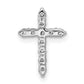 14k White Gold 1/4 Ct. Lab Grown Diamond VS/SI+ G+ Cross Chain Slide Pendant