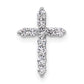 14k White Gold 1/4 Ct. Lab Grown Diamond VS/SI+ G+ Cross Chain Slide Pendant