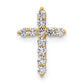 14k Yellow Gold 1/4 Ct. Lab Grown Diamond VS/SI+ G+ Cross Chain Slide Pendant