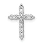 14k White Gold 1/3 Ct. Lab Grown Diamond VS/SI+ G+ Cross Chain Slide Pendant