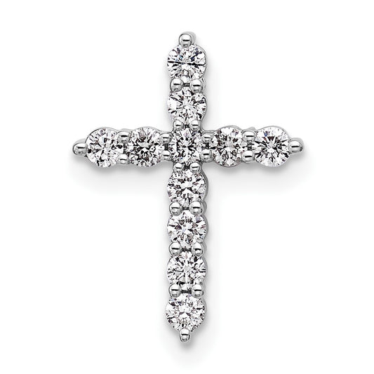 14k White Gold 1/3 Ct. Lab Grown Diamond VS/SI+ G+ Cross Chain Slide Pendant