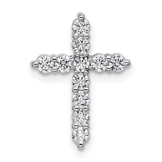 14k White Gold 1/2 Ct. Lab Grown Diamond VS/SI+ G+ Cross Chain Slide Pendant