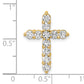 14k Yellow Gold 1 Ct. Lab Grown Diamond VS/SI+ G+ Cross Chain Slide Pendant