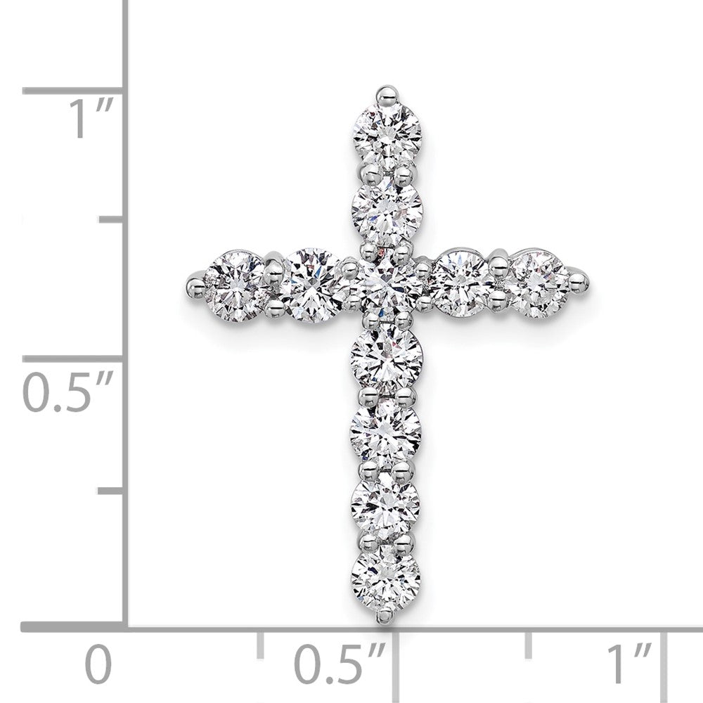 14k White Gold 1 1/2 Ct. Lab Grown Diamond VS/SI+ G+ Cross Chain Slide Pendant