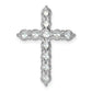 14k White Gold 2 Ct. Lab Grown Diamond VS/SI+ G+ Cross Chain Slide Pendant