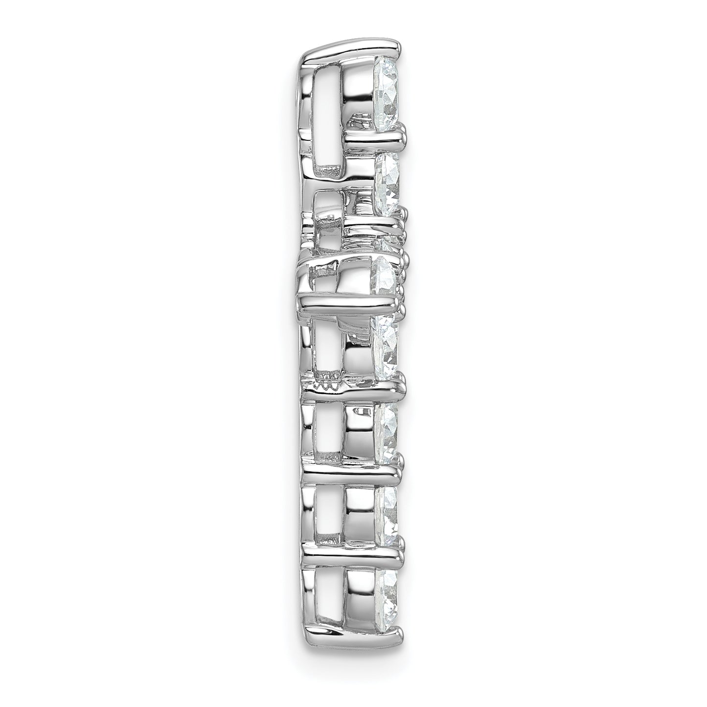 14k White Gold 3 Ct. Lab Grown Diamond VS/SI+ G+ Cross Chain Slide Pendant