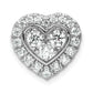 14k Yellow Gold White 7/8 Ct. Lab Grown Diamond VS/SI+ G+ Halo Heart Chain Slide Pendant