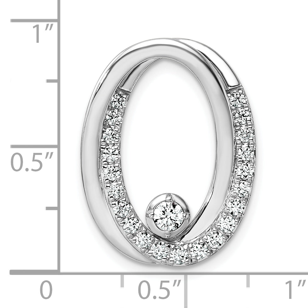 14k White Gold 1/2 Ct. Lab Grown Diamond VS/SI+ G+ Double Oval Chain Slide Pendant