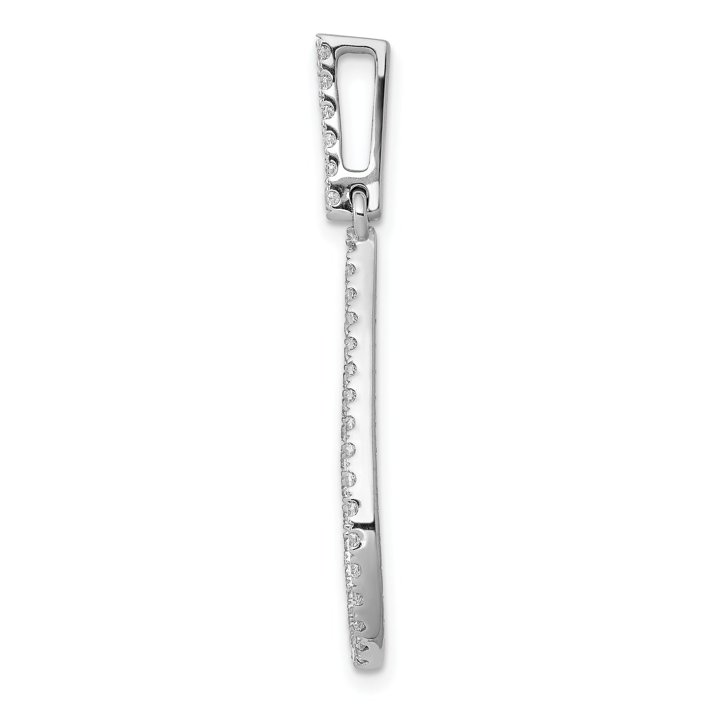 14k White Gold 1/2 Ct. Lab Grown Diamond VS/SI+ G+ Teardrop Dangle Pendant