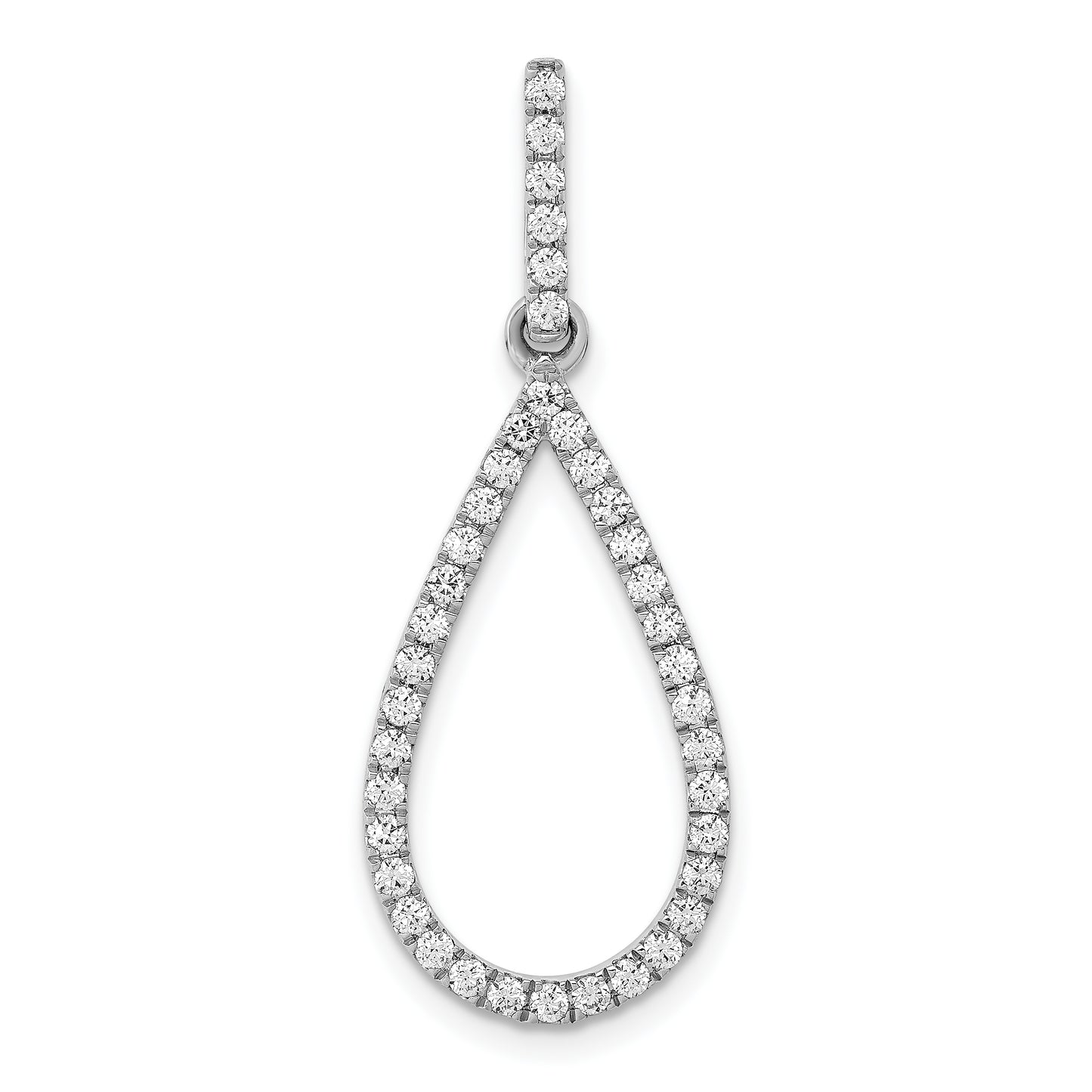 14k White Gold 1/2 Ct. Lab Grown Diamond VS/SI+ G+ Teardrop Dangle Pendant