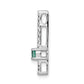 14k White Gold 1/6 Ct. Lab Grown Diamond VS/SI+ G+ and Lab Created Emerald Chain Slide Pendant