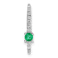 14k White Gold 1/6 Ct. Lab Grown Diamond VS/SI+ G+ and Lab Created Emerald Chain Slide Pendant