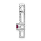 14k White Gold 1/6 Ct. Lab Grown Diamond VS/SI+ G+ and Lab Created Ruby Chain Slide Pendant