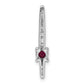 14k White Gold 1/6 Ct. Lab Grown Diamond VS/SI+ G+ and Lab Created Ruby Chain Slide Pendant