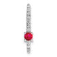 14k White Gold 1/6 Ct. Lab Grown Diamond VS/SI+ G+ and Lab Created Ruby Chain Slide Pendant