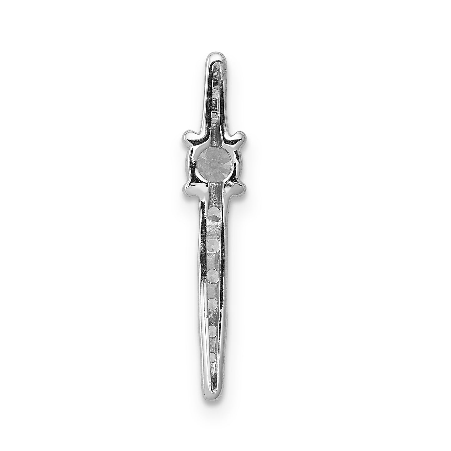 14k White Gold 1/6 Ct. Lab Grown Diamond VS/SI+ G+ and Lab Created Blue Sapphire Chain Slide Pendant