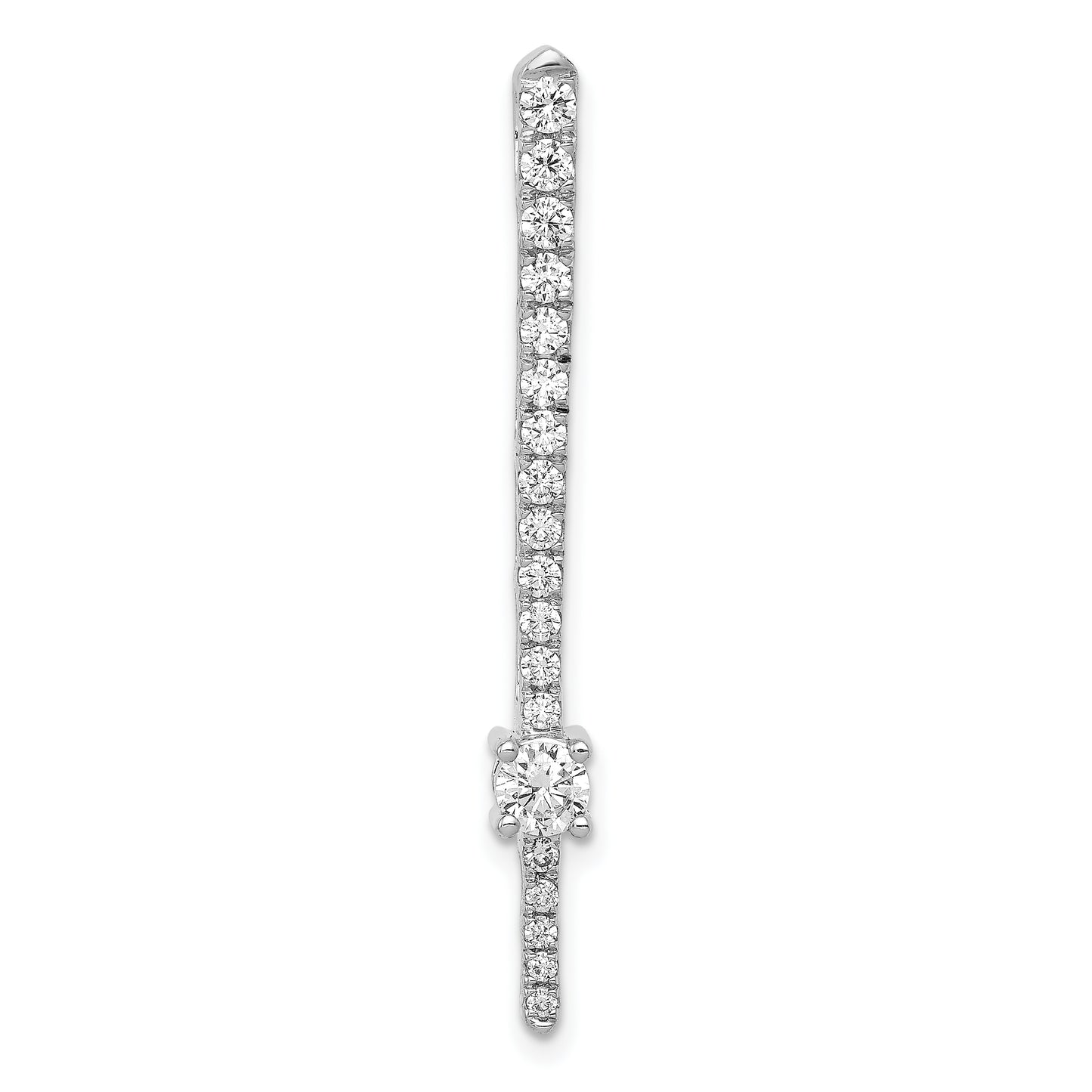 14k White Gold 5/8 Ct. Lab Grown Diamond VS/SI+ G+ Fancy Bar Chain Slide Pendant