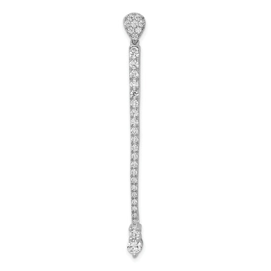 14k White Gold 1 Ct. Lab Grown Diamond VS/SI+ G+ Fancy Bar Chain Slide Pendant