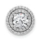 14k White Gold 3/4 Ct. Lab Grown Diamond VS/SI+ G+ Halo Chain Slide Pendant