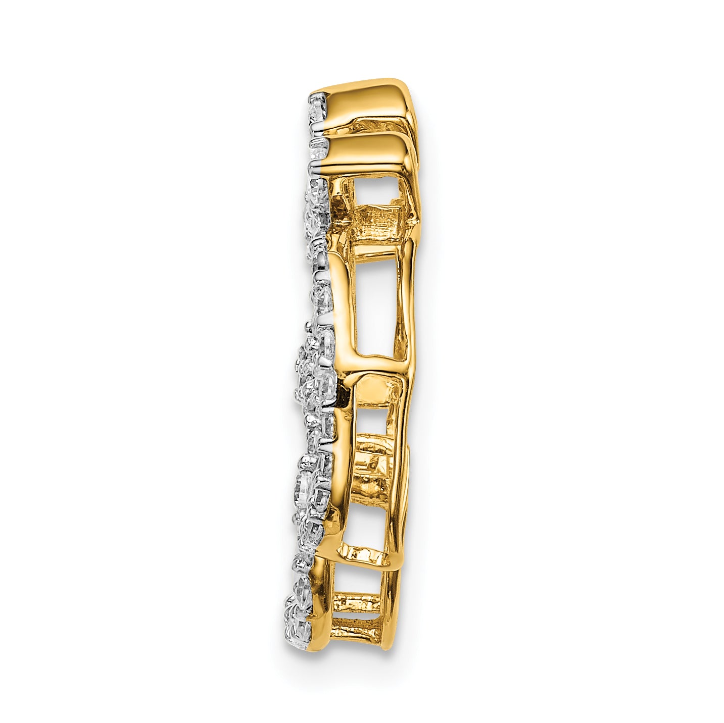 14k Yellow Gold 3/8 Ct. Lab Grown Diamond VS/SI+ G+ Om Chain Slide Pendant