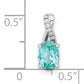 Pure Serenity 14k White Gold .03 Ct. Lab Grown Diamond VS/SI+ G+ and Lab Created Paraiba Teardrop Pendant