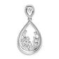 14K White Gold Lab Grown Diamond VS/SI FGH Fancy Teardrop Pendant