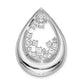 14K White Gold Lab Grown Diamond VS/SI FGH Teardrop Pendant