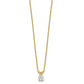 14k Yellow Gold 1/4 Ct. Lab Grown Diamond VS/SI+ G+ Round Four Prong 18 inch Solitaire Pendant Necklace