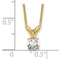 14k Yellow Gold 1/4 Ct. Lab Grown Diamond VS/SI+ G+ Round Four Prong 18 inch Solitaire Pendant Necklace