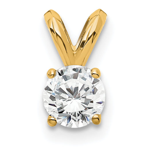 14k Yellow Gold 1/4 Ct. Lab Grown Diamond VS/SI+ G+ Round Four Prong Solitaire Pendant