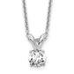 14k White Gold 1/4 Ct. Lab Grown Diamond VS/SI+ G+ Round Four Prong 18 inch Solitaire Pendant Necklace