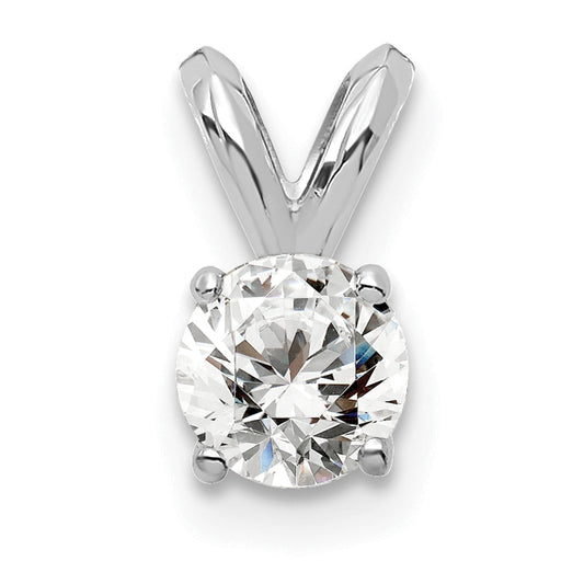 14k White Gold 14k White Gold 1/4 carat Lab Grown Diamond VS+ F+ Round Complete Four Prong Solitaire Pendant