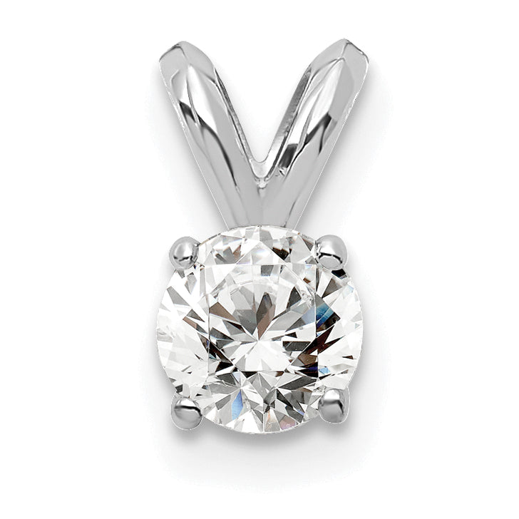 14k White Gold 14k White Gold 1/4 carat Certified Lab Grown Diamond VS+ F+ Round Complete Four Prong Solitaire Pendant