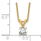 14k Yellow Gold 1/3 Ct. Lab Grown Diamond VS/SI+ G+ Round Four Prong 18 inch Solitaire Pendant Necklace