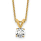 14k Yellow Gold 1/3 Ct. Lab Grown Diamond VS/SI+ G+ Round Four Prong 18 inch Solitaire Pendant Necklace