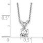 14k White Gold 1/3 Ct. Lab Grown Diamond VS/SI+ G+ Round Four Prong 18 inch Solitaire Pendant Necklace