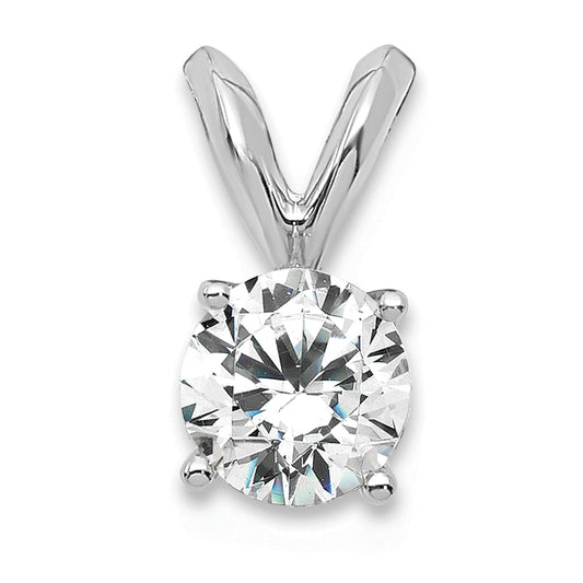 14k White Gold 14k White Gold 1/3 carat Lab Grown Diamond VS+ F+ Round Complete Four Prong Solitaire Pendant