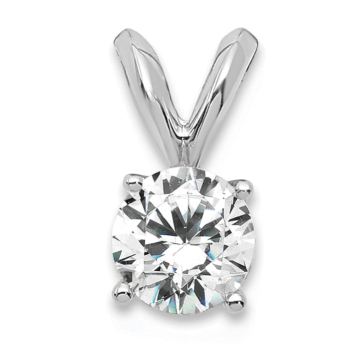 14k White Gold 14k White Gold 1/3 carat Certified Lab Grown Diamond VS+ F+ Round Complete Four Prong Solitaire Pendant