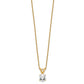 14k Yellow Gold 1/2 Ct. Lab Grown Diamond VS/SI+ G+ Round Four Prong 18 inch Solitaire Pendant Necklace