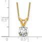 14k Yellow Gold 1/2 Ct. Lab Grown Diamond VS/SI+ G+ Round Four Prong 18 inch Solitaire Pendant Necklace