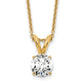 14k Yellow Gold 1/2 Ct. Lab Grown Diamond VS/SI+ G+ Round Four Prong 18 inch Solitaire Pendant Necklace