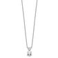 14k White Gold 1/2 Ct. Lab Grown Diamond VS/SI+ G+ Round Four Prong 18 inch Solitaire Pendant Necklace